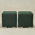 Bouclé Square Ottoman – Green Modern Footstool | Small Upholstered Ottomans | Kinwell Furniture | Minimalist Cube Poufs